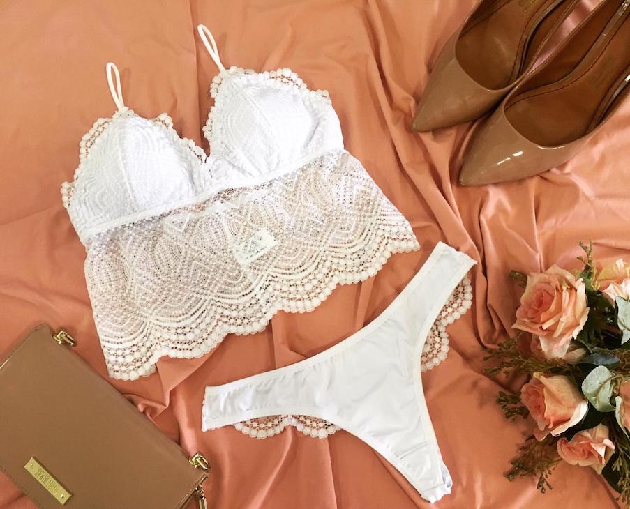 Bralette Set Lace | Lingerie set Ella | Pink Heaven